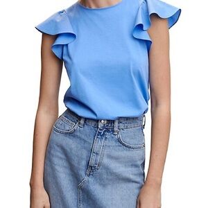 J. CREW Flutter Sleeve Ruffled Blouse